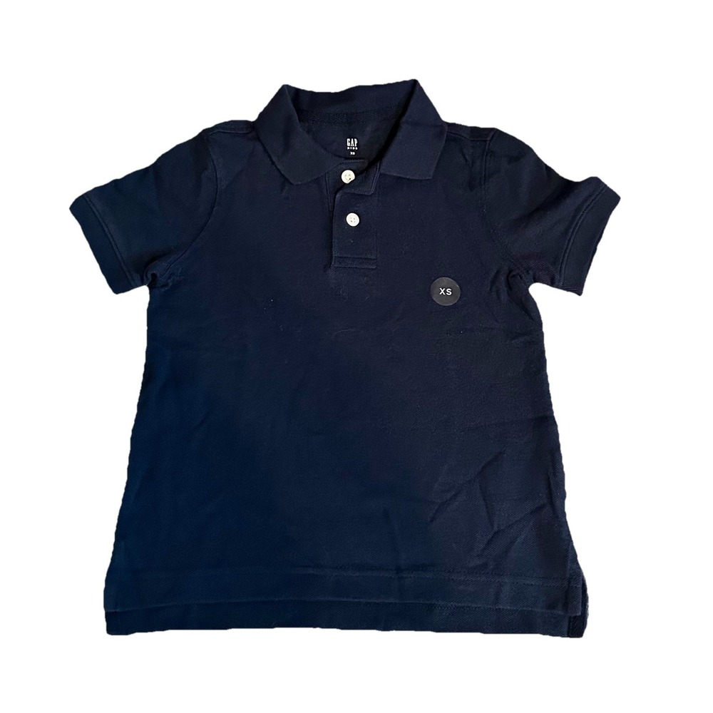 NWT GAP Kids Solid Navy Blue Polo Shirt School Uniform Boys Size XS 4-5 Collar
